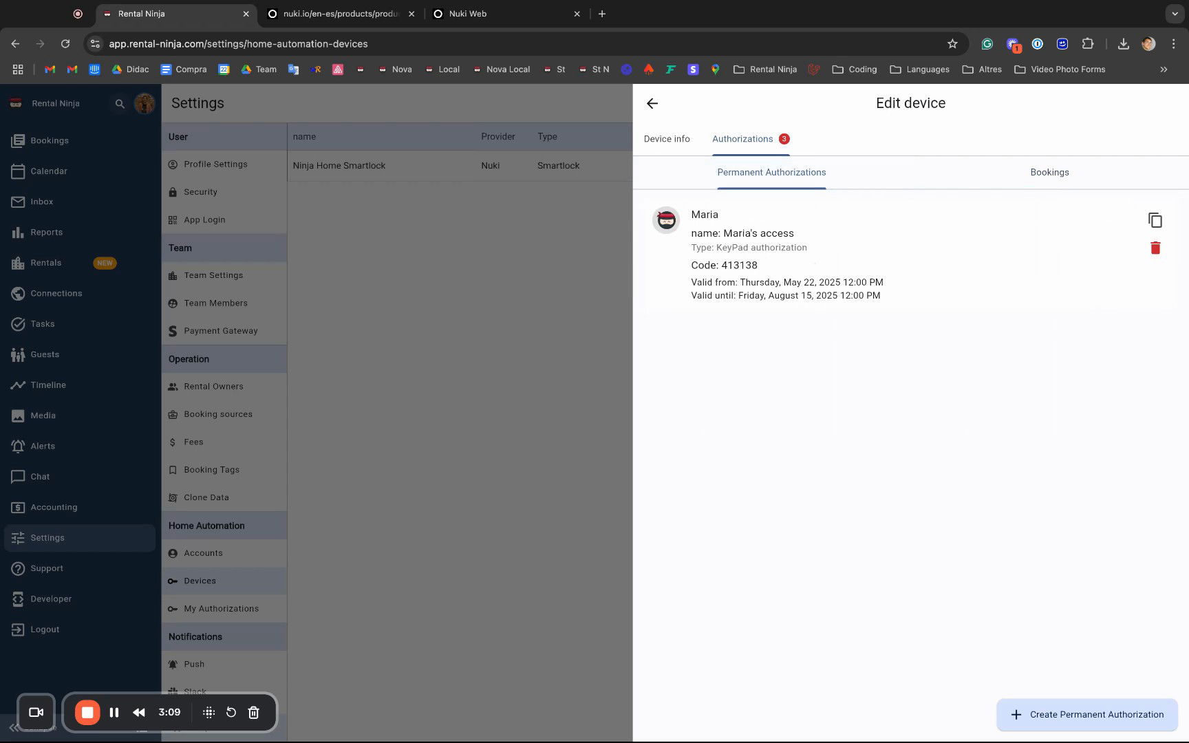 Permanent Authorizations for Cleaners or Maintenance Staff